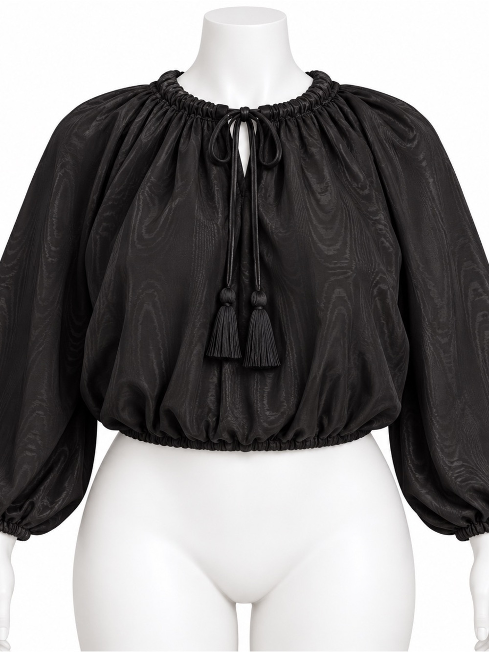 Free Assembly Black Puff Sleeve Crop Top Size XXL (20) Like New